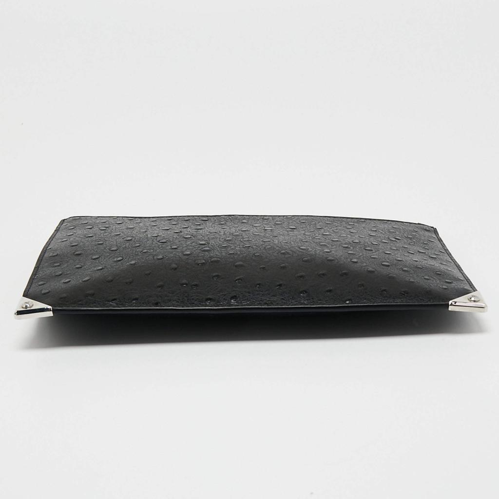 Alexander Wang Black Ostrich Embossed Leather Clutch商品第6张图片规格展示
