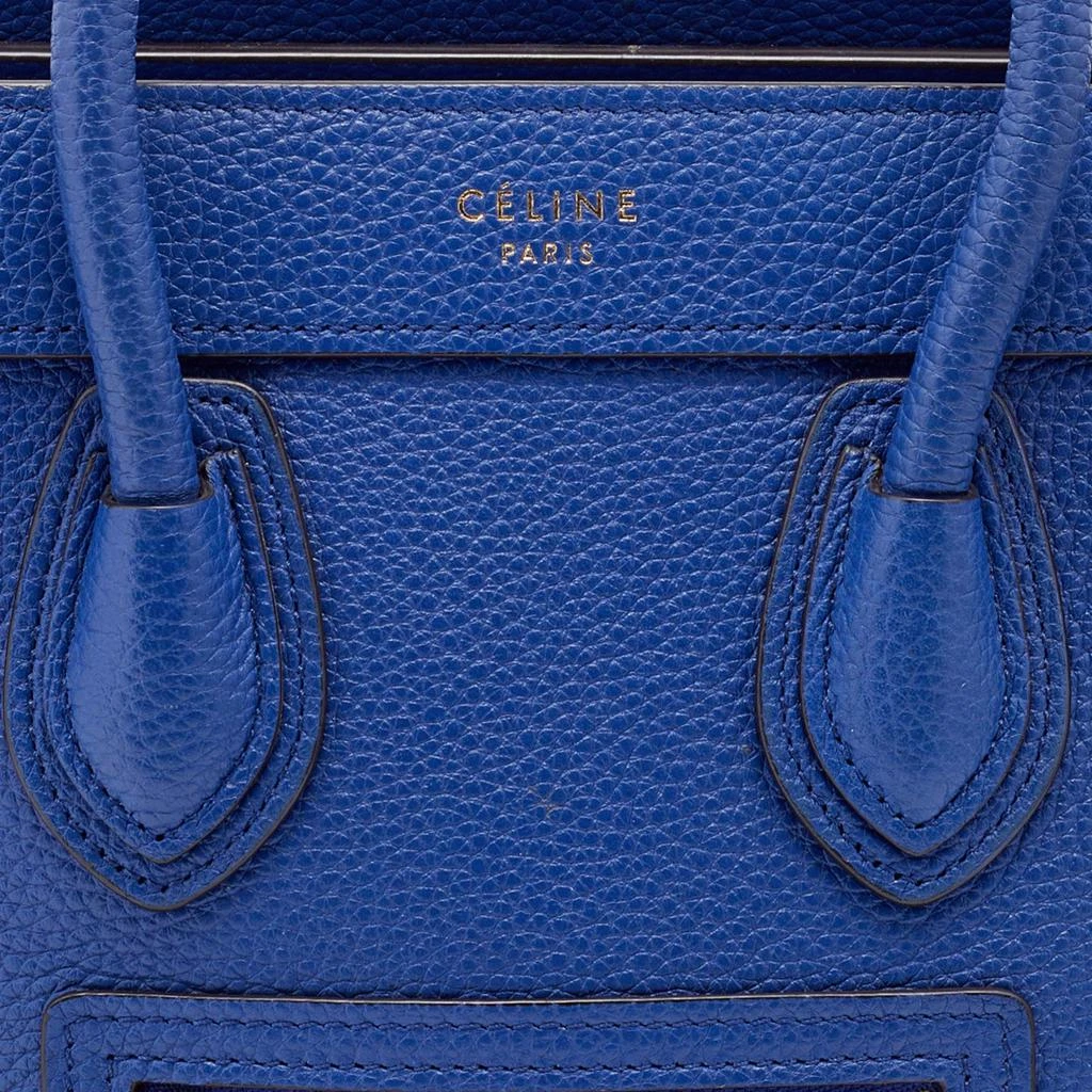 商品[二手商品] Celine|Céline Blue Leather Nano Luggage Tote,价格¥8183,第5张图片详细描述