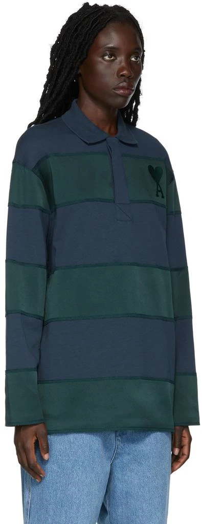 商品AMI|SSENSE Exclusive Navy & Green Rugby Polo,价格¥1902,第2张图片详细描述