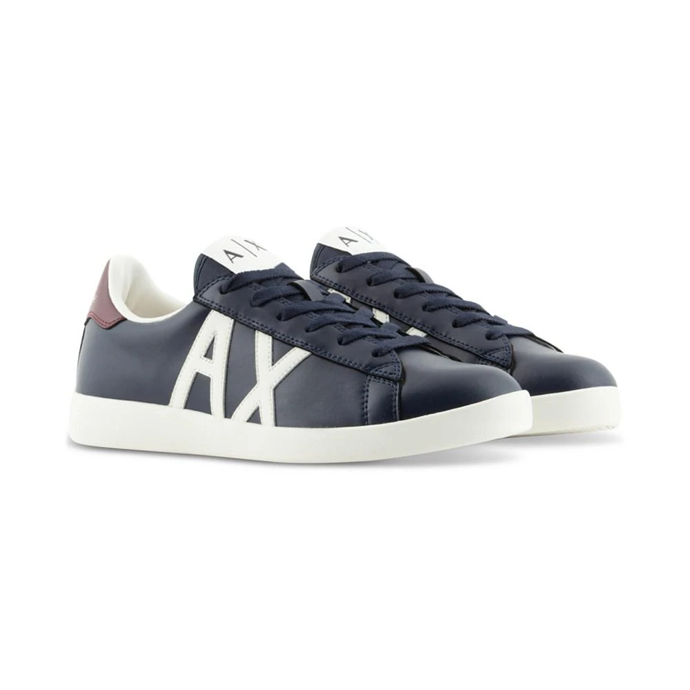 商品Armani Exchange|Men's Leather Logo Sneaker,价格¥1116,第1张图片