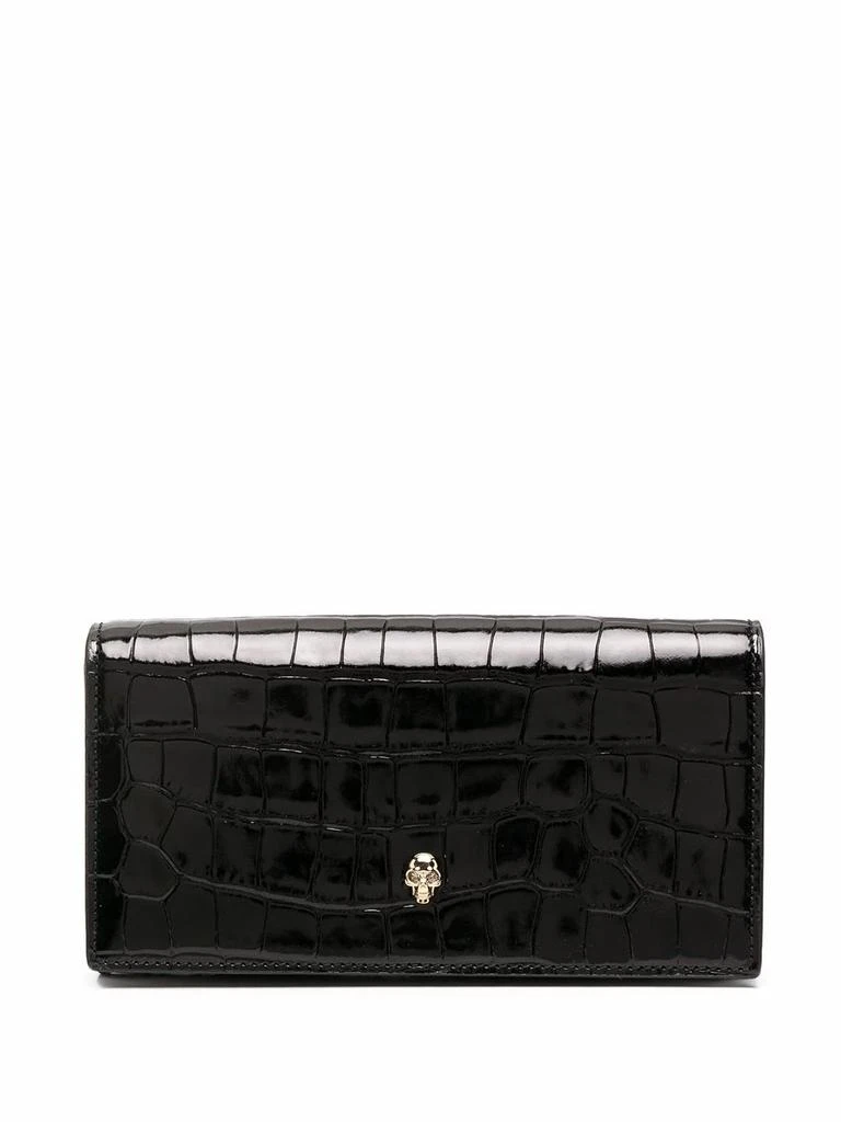 商品Alexander McQueen|Alexander mcqueen women's black leather wallet,价格¥3839,第1张图片