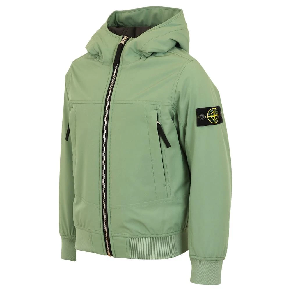 商品Stone Island Junior|Sage Green Hooded Zip Up Jacket,价格¥2427,第2张图片详细描述