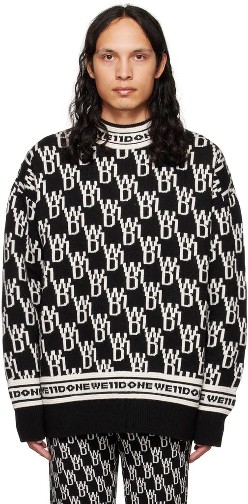 Black Jacquard Sweater商品第1张图片规格展示