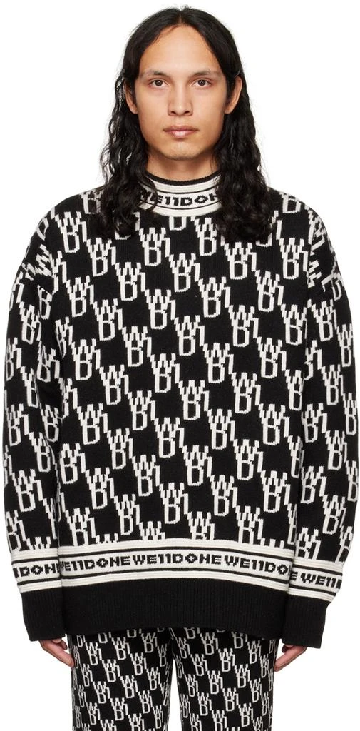 商品We11done|Black Jacquard Sweater,价格¥1309,第1张图片