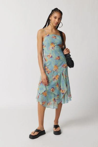 商品Urban Outfitters|UO Vickie Chiffon Midi Dress,价格¥75,第2张图片详细描述