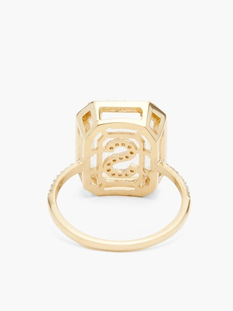 商品MATEO|Initials diamond, quartz & 14kt gold ring R-Z,价格¥7835,第3张图片详细描述