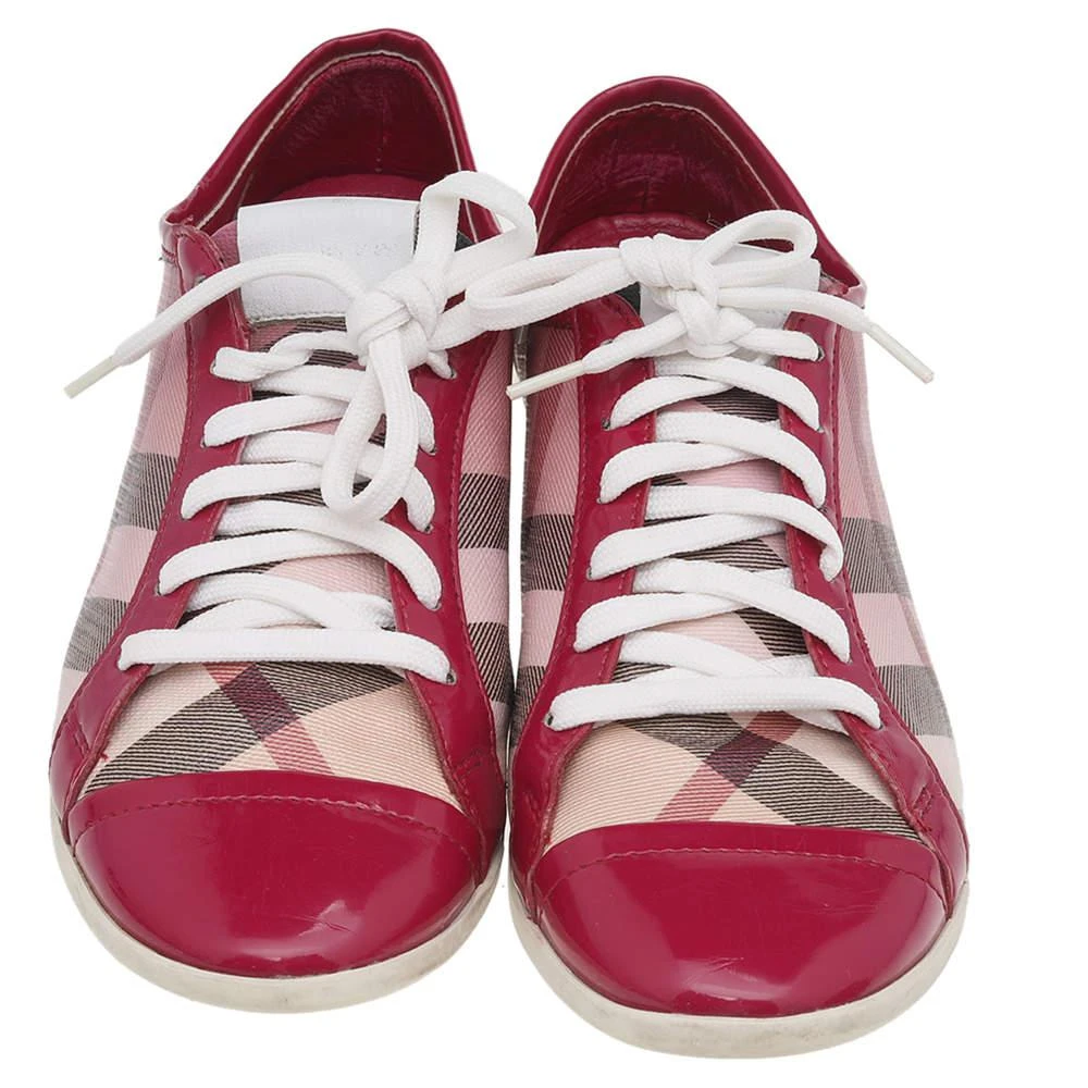 商品[二手商品] Burberry|Burberry Pink Nova Check PVC And Patent Leather Low Top Sneakers Size 37,价格¥1102,第3张图片详细描述