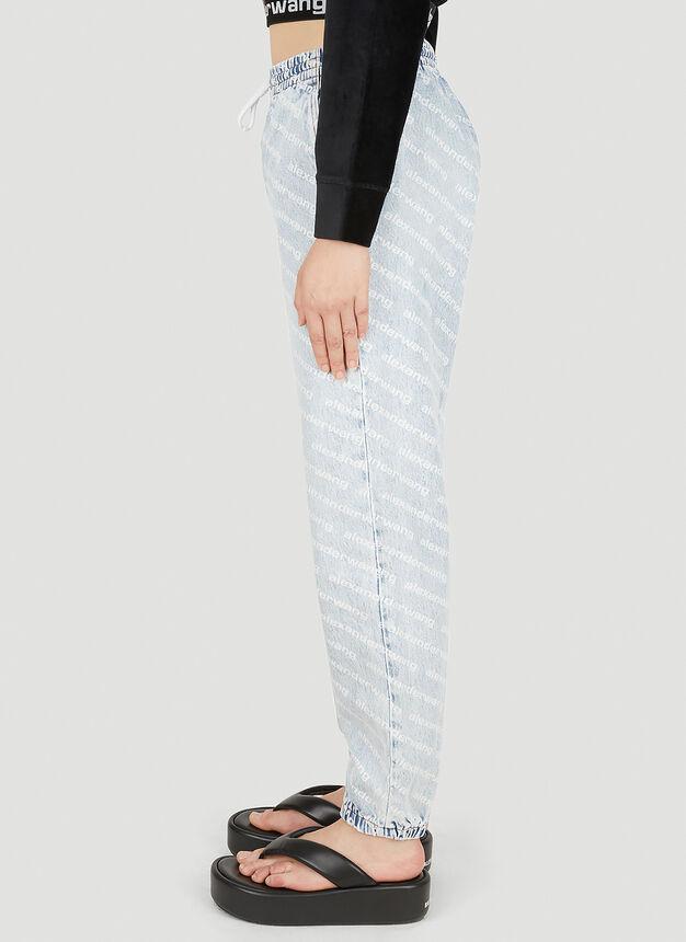 商品Alexander Wang|Denim Logo Track Pants in Light Blue,价格¥2834,第5张图片详细描述