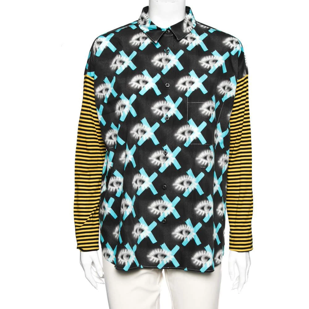 商品[二手商品] Prada|Prada Multicolor Cotton Printed Pocket Detail Button Front Shirt M ,价格¥908,第1张图片