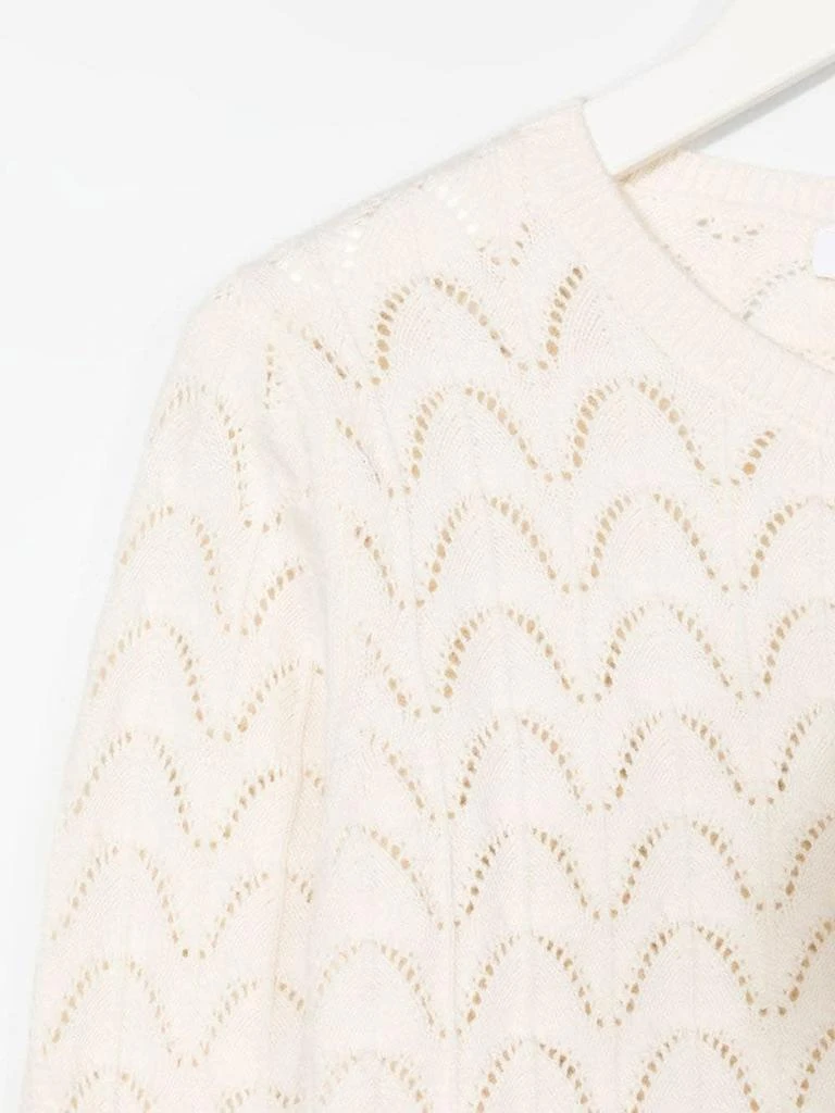 商品Chloé|Chloé Kids Knitted Ivory Cardigan,价格¥1491,第3张图片详细描述