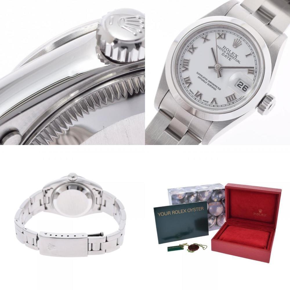 Rolex White Stainless Steel Oyster Perpetual Date 79160 Automatic Women's Wristwatch 26 mm商品第9张图片规格展示