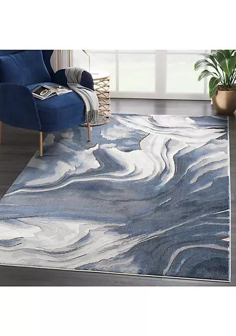 商品belk|Rugs Regal Reg120a Blue Grey Sand Wave Pattern Area Rug 6 X 9,价格¥1128,第1张图片