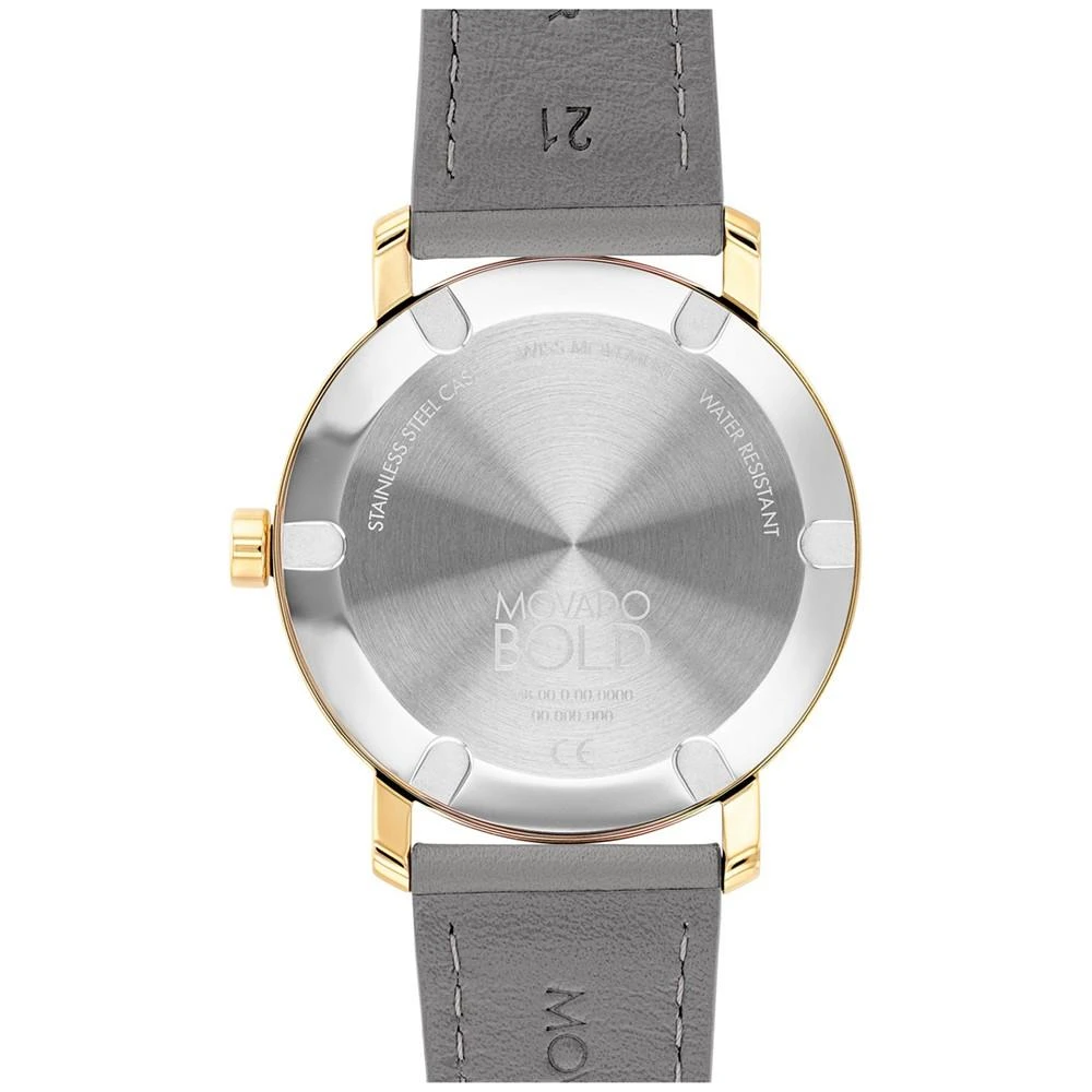 商品Movado|Men's Bold Evolution Swiss Grey Leather Strap Watch 40mm,价格¥2580,第3张图片详细描述