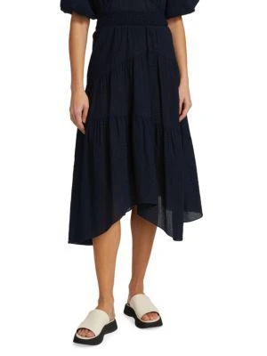 商品FRAME|Gathered Seam Midi Skirt,价格¥1230,第1张图片