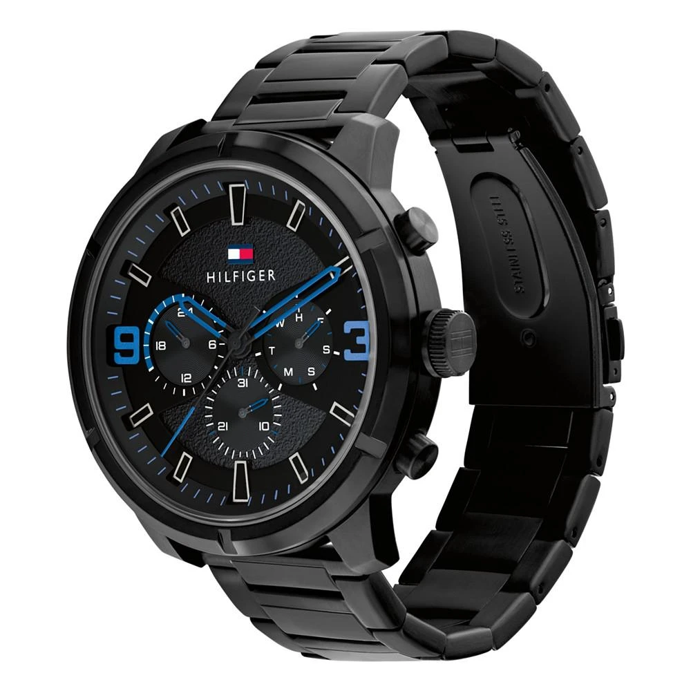 商品Tommy Hilfiger|Men's Multifunction Black Stainless Steel Link Bracelet Watch,价格¥1178,第2张图片详细描述