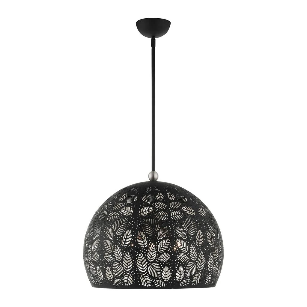 商品Livex Lighting|Three Light Black with Brushed Nickel Accents Pendant,价格¥5000,第3张图片详细描述
