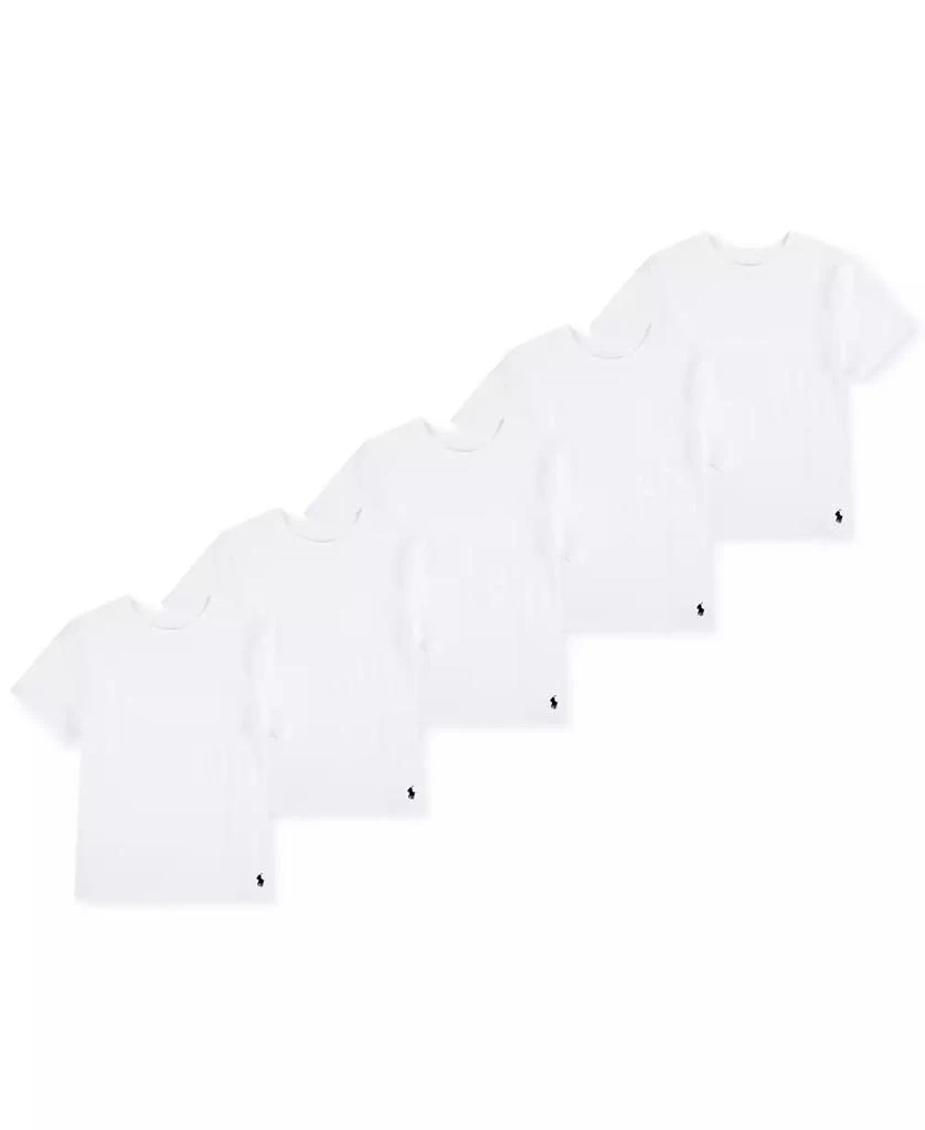 商品Ralph Lauren|Big Boys Crewneck Undershirts, 5 Pack,价格¥296,第1张图片