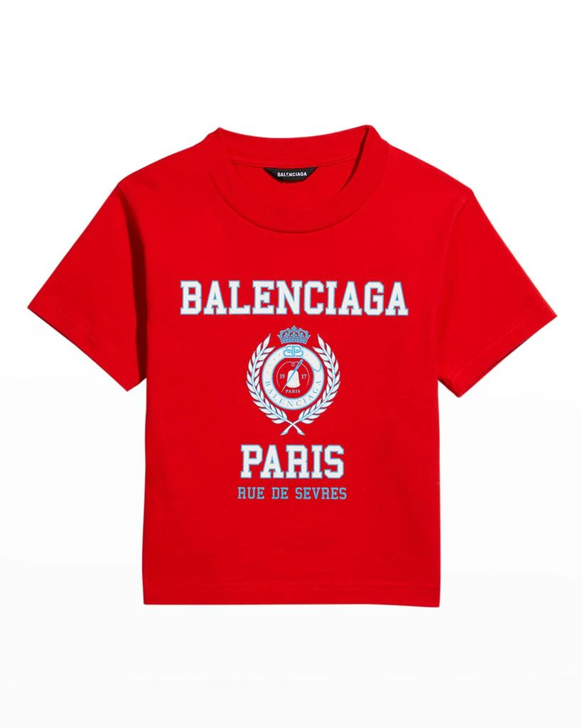 商品Balenciaga|Kid's University Crest Logo T-Shirt, Size 2-10,价格¥1062,第1张图片