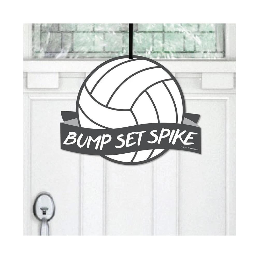 商品Big Dot of Happiness|Bump, Set, Spike - Volleyball - Hanging Porch Outdoor Front Door Decor 1 Pc Sign,价格¥134,第1张图片