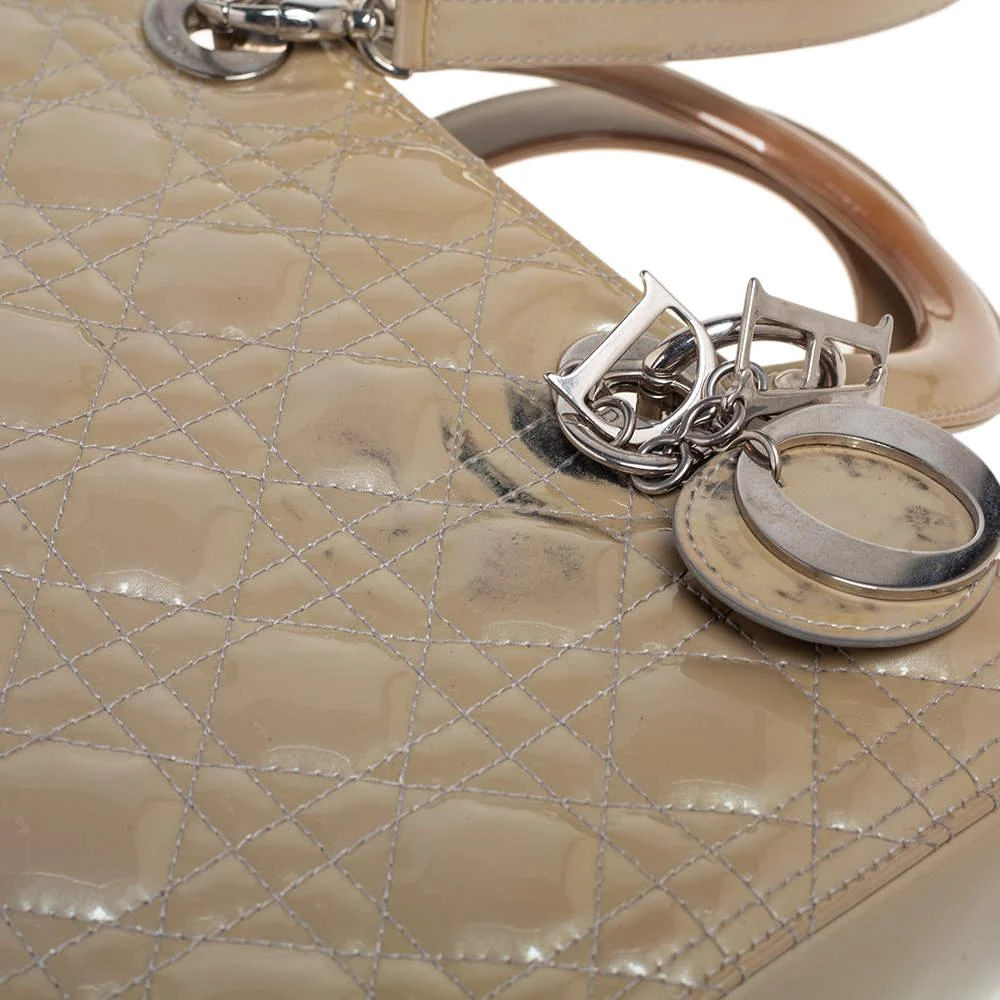 Dior Beige Cannage Patent Leather Large Lady Dior Tote 商品
