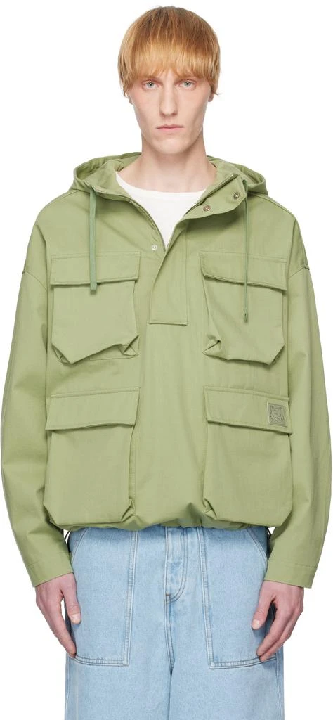 商品Maison Kitsune|Green Hooded Popover Jacket,价格¥3052,第1张图片