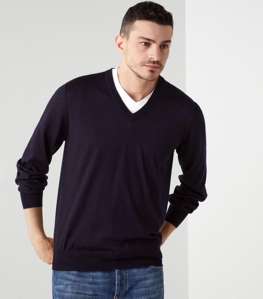 Cashmere-Silk V-Neck Sweater商品第1张图片规格展示