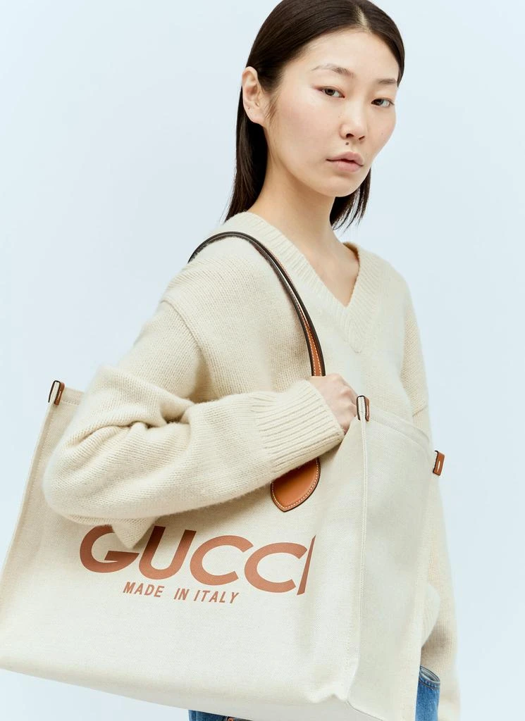 商品Gucci|Large Logo Print Canvas Tote Bag,价格¥13624,第1张图片