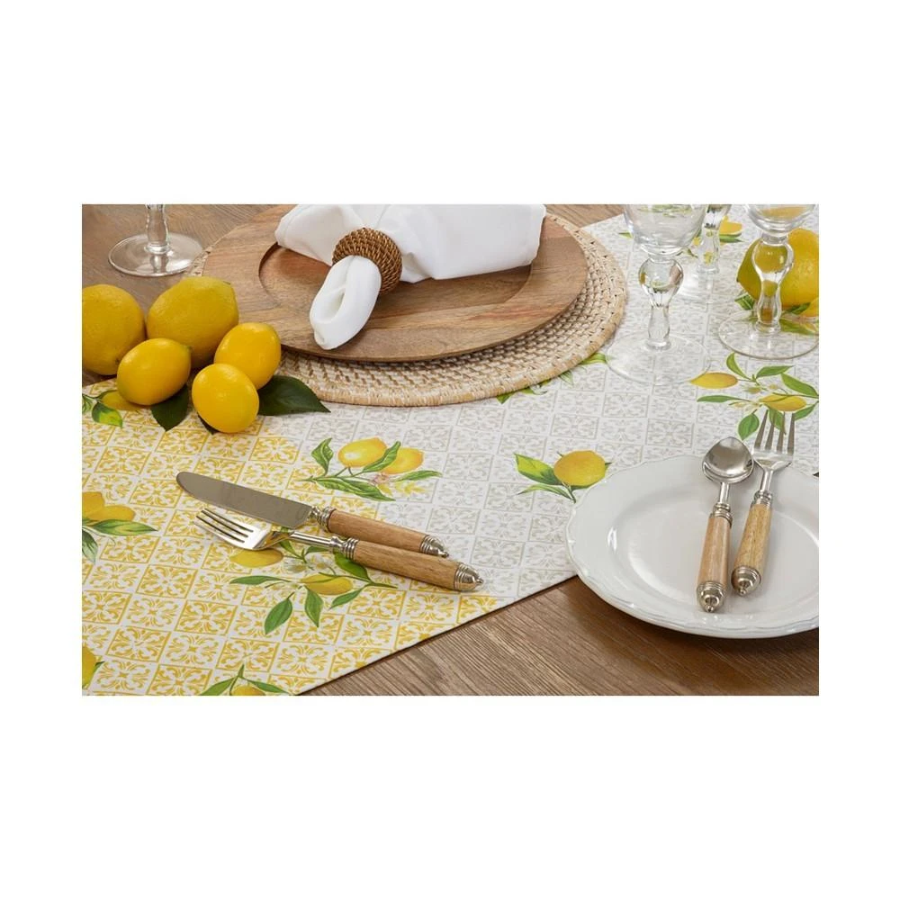 商品Saro Lifestyle|Block Print Table Runner with Lemon Design, 72" x 16",价格¥469,第4张图片详细描述