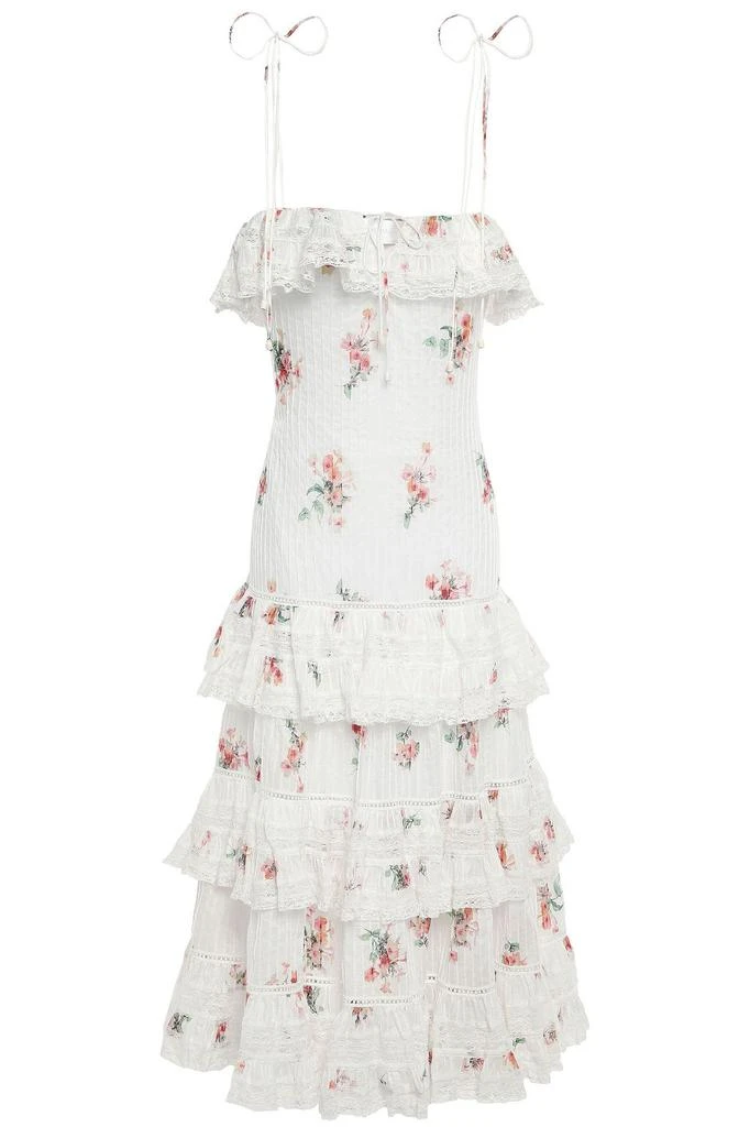 商品Zimmermann|Tiered floral-print cotton-gauze 碎花吊带裙,价格¥4155,第1张图片