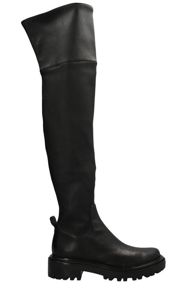 商品Tory Burch|Tory Burch Utility Lug Thigh-High Round Toe Boots,价格¥4117-¥4185,第1张图片