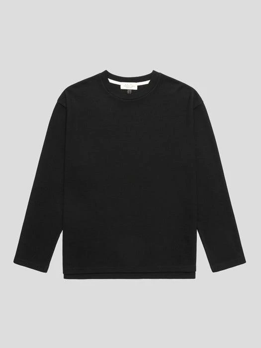 商品GARMENT LABLE|Knit Long Sleeve T-Shirt_Black,价格¥420,第2张图片详细描述