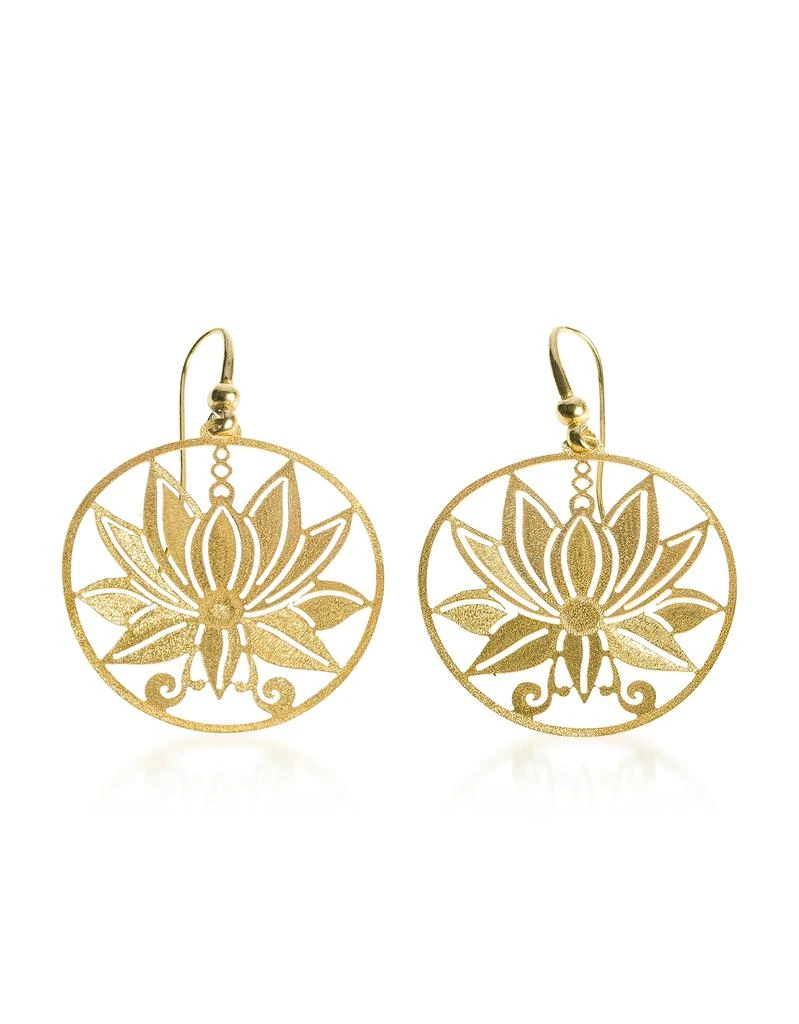 商品Stefano Patriarchi 帕特雅克|Etched Golden Silver Medium Loto Earrings,价格¥2465,第1张图片