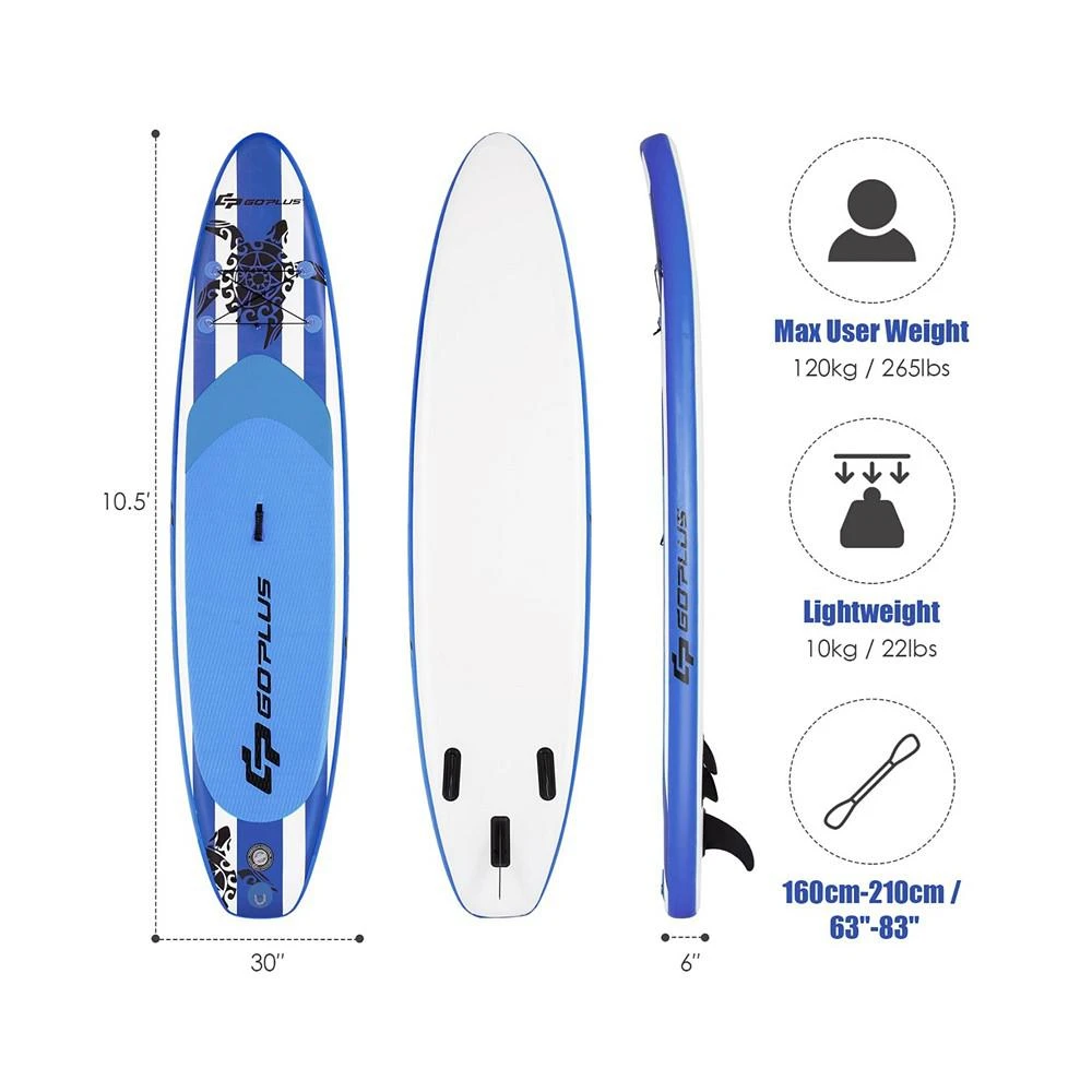 商品Costway|10.5' Inflatable Stand Up Paddle Board SUP Surfboard,价格¥1119,第3张图片详细描述
