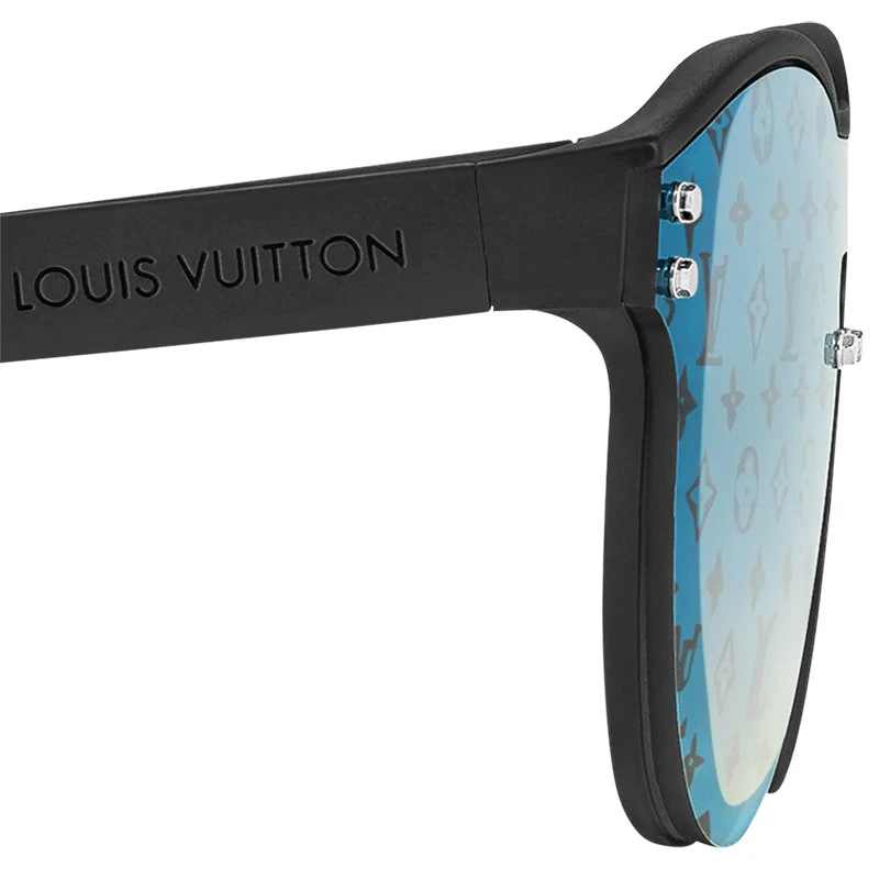 商品Louis Vuitton|预订款1个月路易威登22年春夏新款LVWAIMEAROUND系列男士蓝色老花图案渐变镜片黑色注塑镜框太阳眼镜墨镜W码Z1666W,价格¥3740,第4张图片详细描述
