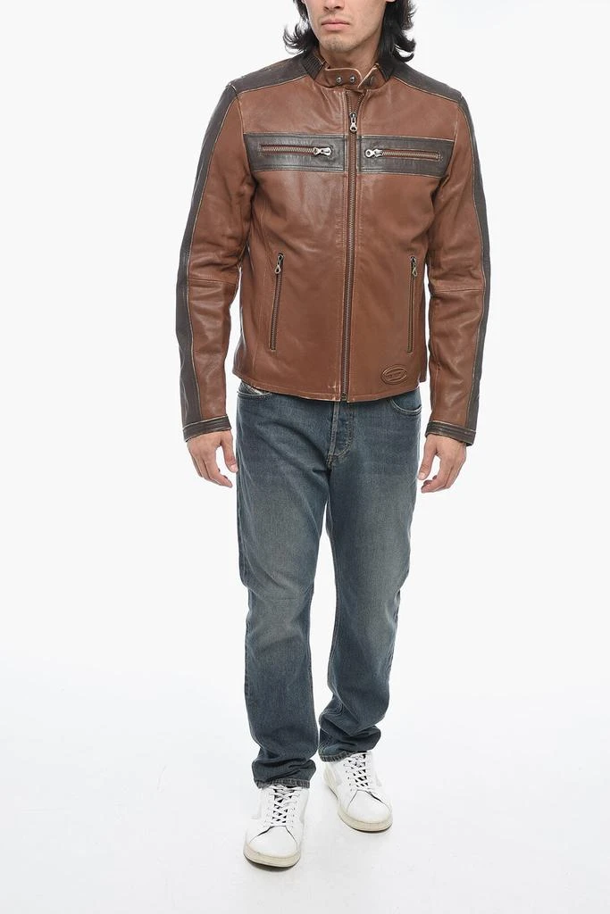 商品Diesel|Leather L-MUSE Padded Jacket with Vintage Effect,价格¥4403,第4张图片详细描述