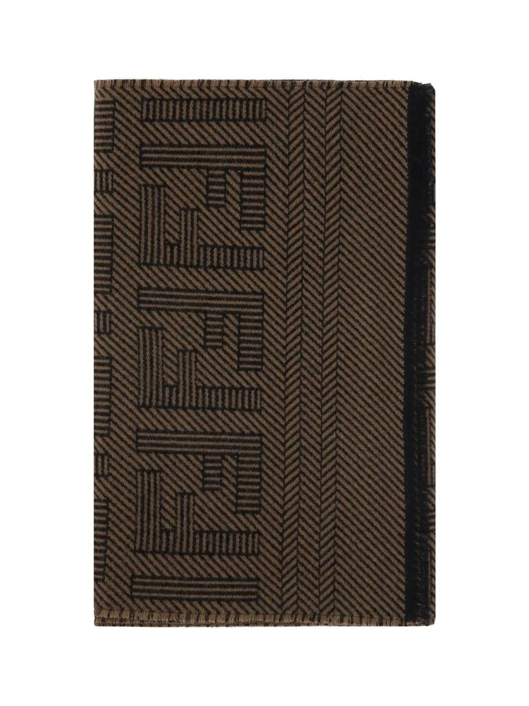 商品Fendi|Brown Wool And Silk Scarf,价格¥3329,第1张图片