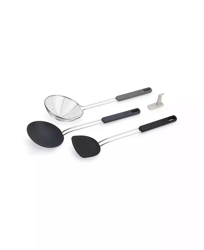 商品Joseph Joseph|Nest Fusion Compact 3-Piece Wok Silicone Turner, Silicone Spoon and Wire Skimmer Set,价格¥300,第5张图片详细描述