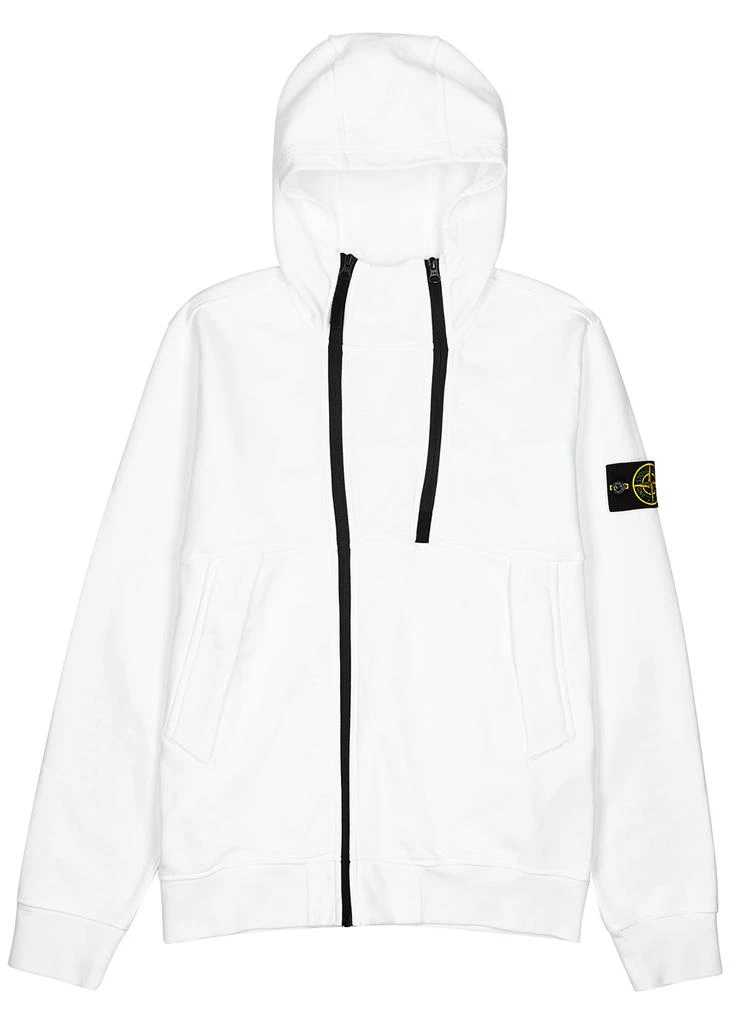 商品Stone Island|White cotton sweatshirt 连帽外套,价格¥2668,第1张图片