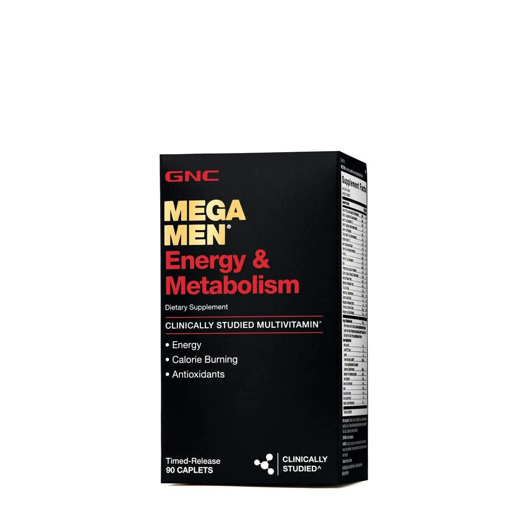 商品GNC|GNC Mega Men Energy & Metabolism Multivitamin | Increased Energy, Metabolism and Calorie Burning | 90 Count,价格¥168,第1张图片