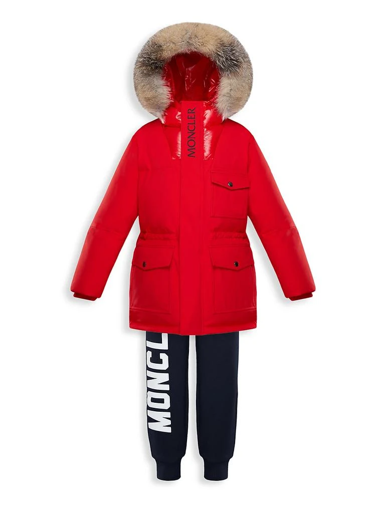 商品Moncler|Feyt Fox Fur-Trim 大男童镶毛边羽绒服,价格¥9186,第2张图片详细描述