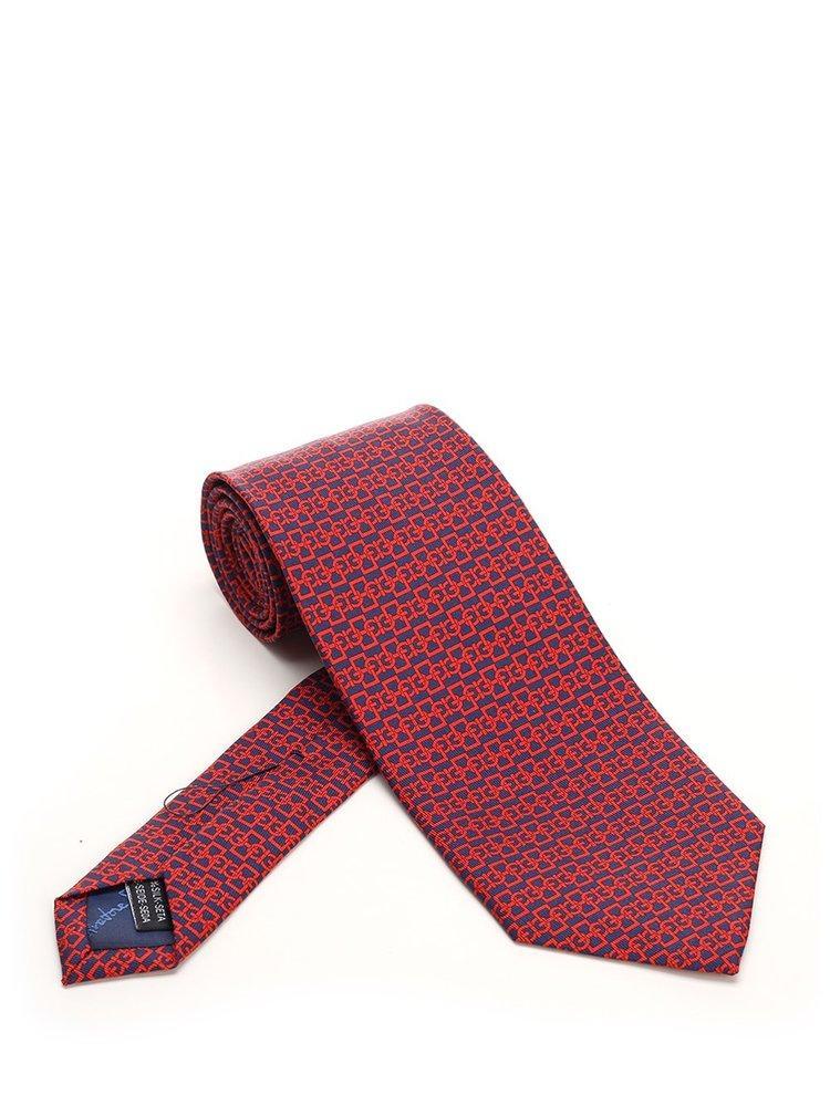 商品Salvatore Ferragamo|Salvatore Ferragamo Gancini-Printed Tie,价格¥1139,第1张图片