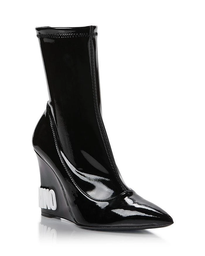商品Moschino|Women's Pointed Toe Wedge Ankle Boots,价格¥2452,第1张图片详细描述