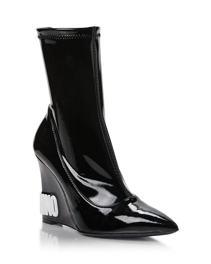 商品Moschino|Women's Pointed Toe Wedge Ankle Boots,价格¥2482,第1张图片