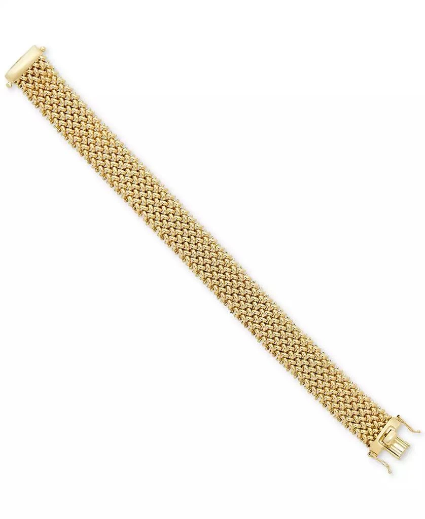 商品Macy's|Polished Wide Woven Mesh Link Chain Bracelet in 18k Gold,价格¥27802,第3张图片详细描述