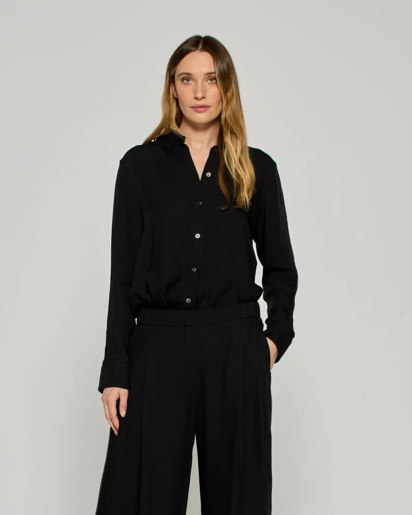 商品Serena Bute|Classic Shirt With Georgette Trim - Black,价格¥1978,第2张图片详细描述