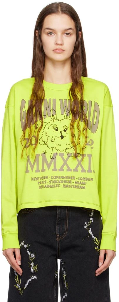 商品Ganni|Yellow Basic Long Sleeve T-Shirt,价格¥480,第1张图片