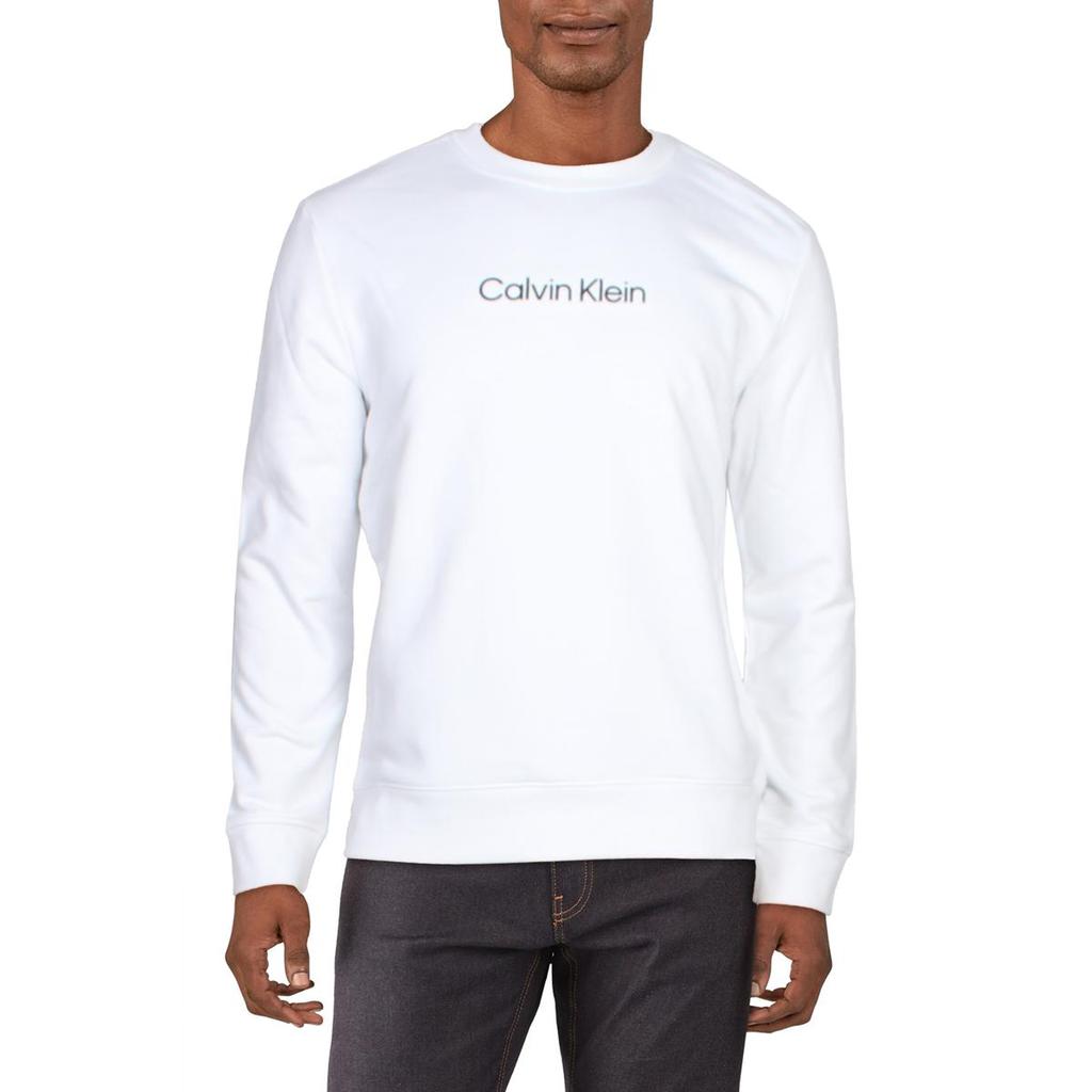 Calvin Klein Men's Long Sleeve Logo French Terry Crewneck商品第1张图片规格展示