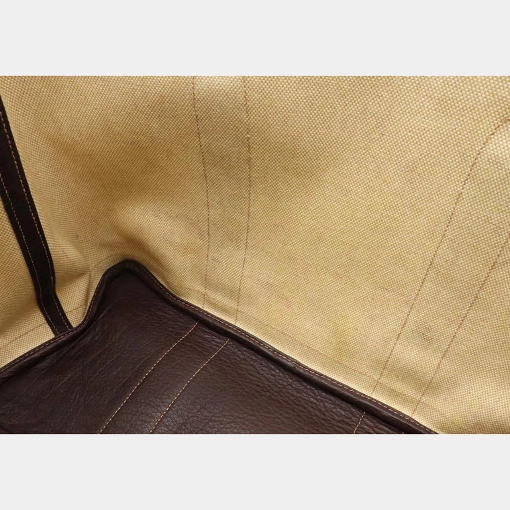 Hermes Garden Party PM Tote Bag Handbag Twarash Negonda Leather Beige Dark Brown T Engraved 商品