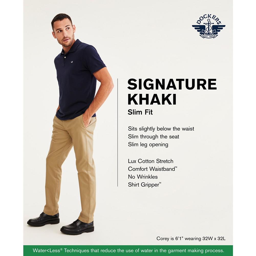 Men's Signature Lux Cotton Slim Fit Stretch Khaki Pants商品第3张图片规格展示
