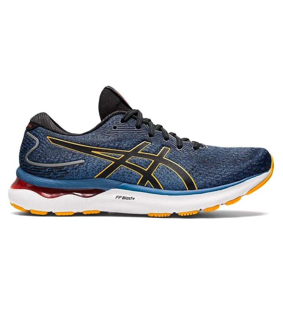 商品Asics|Men's Gel-Nimbus 24 Running Shoes - D/medium Width In Azure/amber,价格¥731,第1张图片